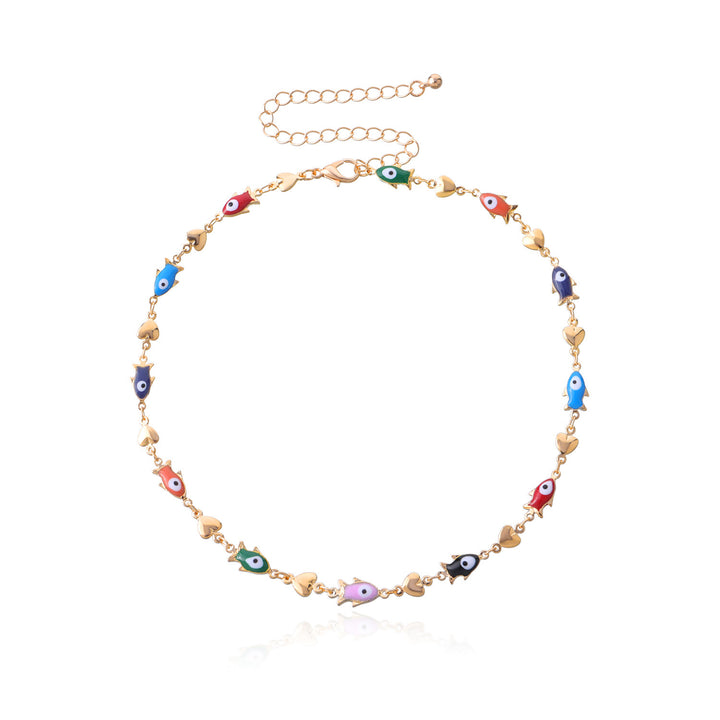 Enamel Fish Charm Necklace Bowlift