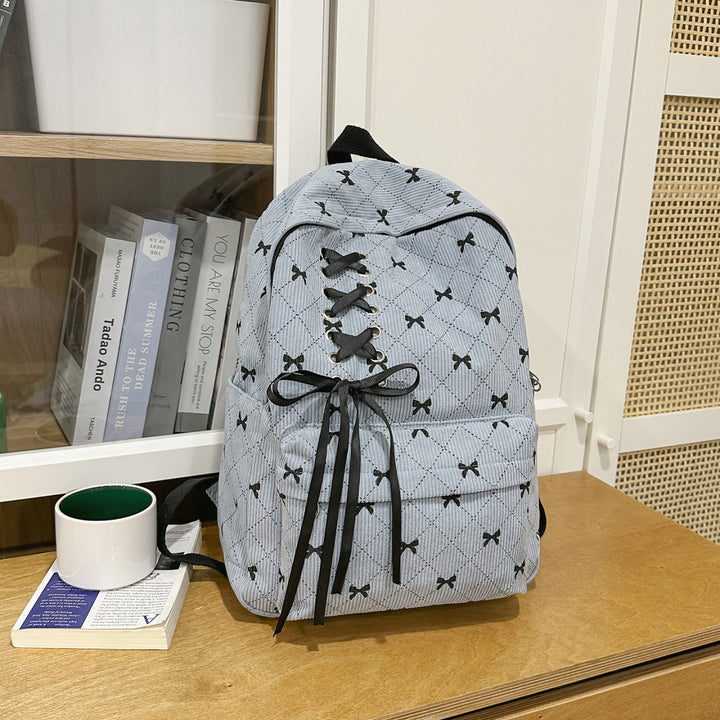 Stylish Lace-Up Bow Backpack