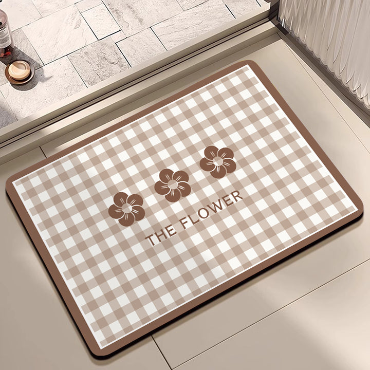 Cheerful Floral Design Indoor Area Mat Bowlift