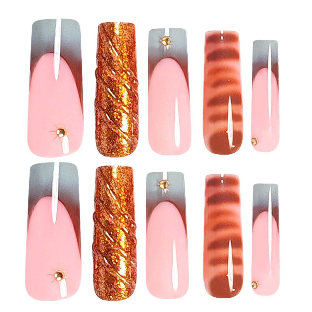 Artistic Long Press-On Nail Extensions Bowlift