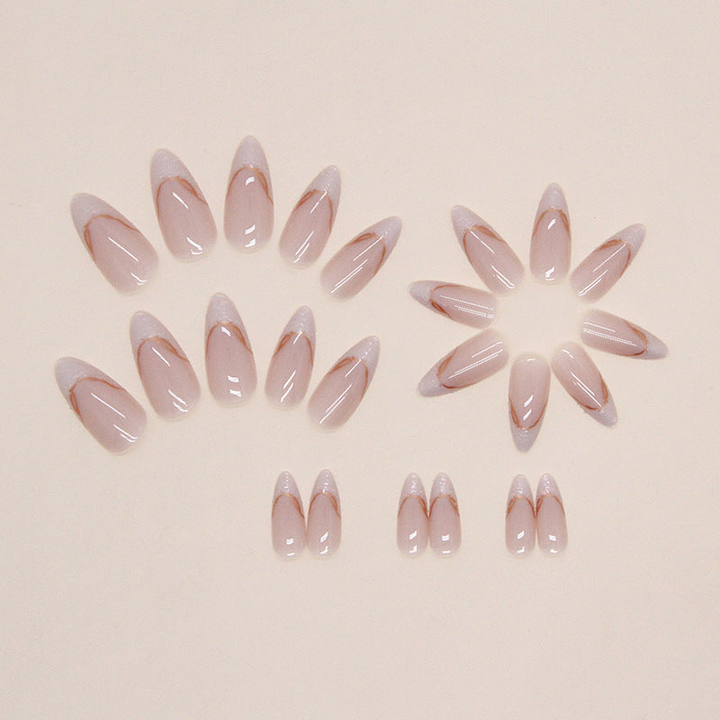 Elegant Almond-Shaped Press-On Nail Extensions Bowlift