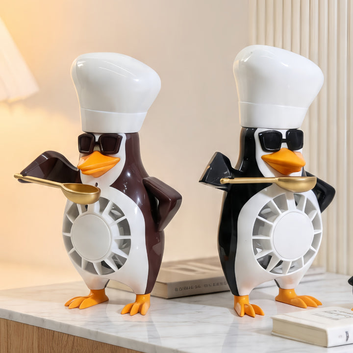 Women's table fan in funny penguin design Bowlift
