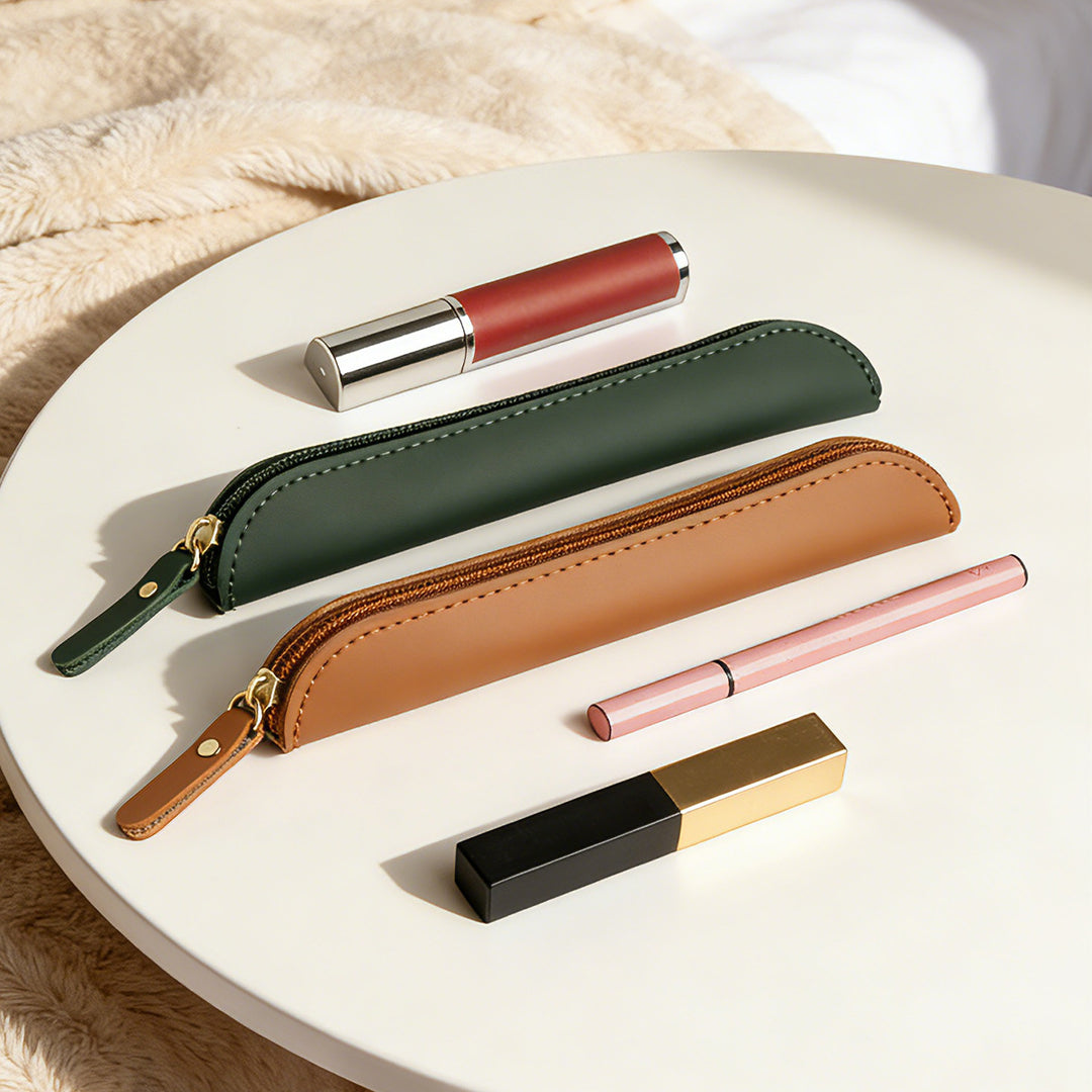 Elegant Leather Pencil Pouch Bowlift