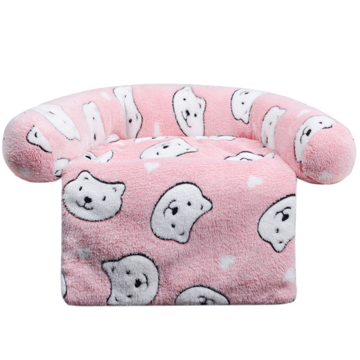 Plush Star Patterned  Lounge Chair  Dog Bed