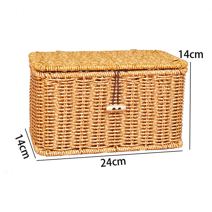 Women Large Storage Basket with Lid Bowlift