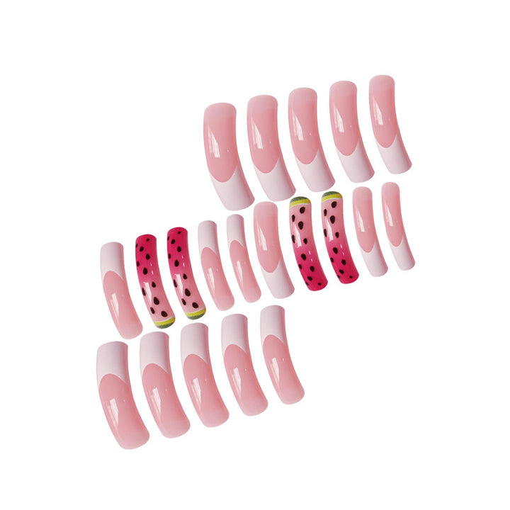 Playful Watermelon Themed Press-On Nail Art Bowlift