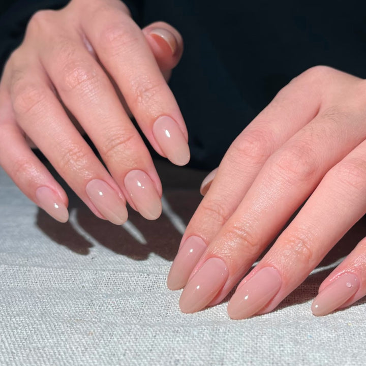 Natural Glossy Press-On Nails Bowlift