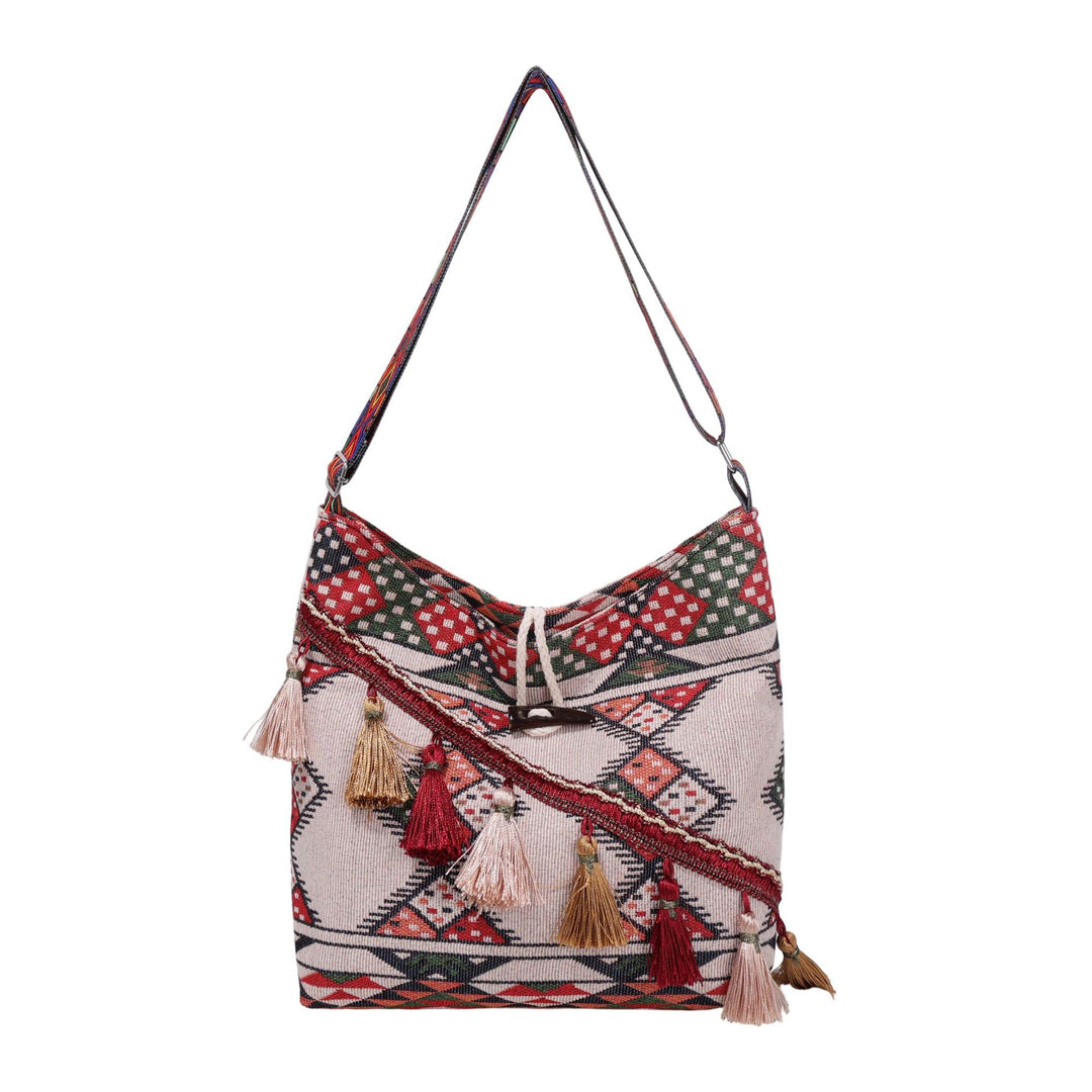 WoEthnic Patterned Flap Hobo Bag Bowlift