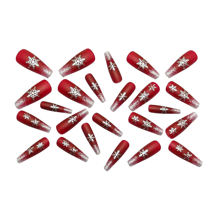 Artificial Nails in Festive Winter Design Bowlift