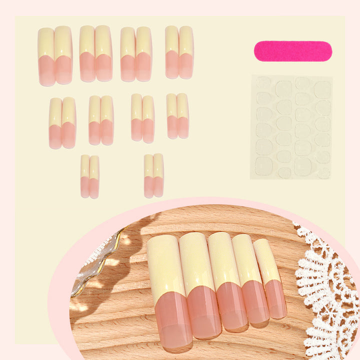 Premium French Tip Press-On Nail Set Bowlift