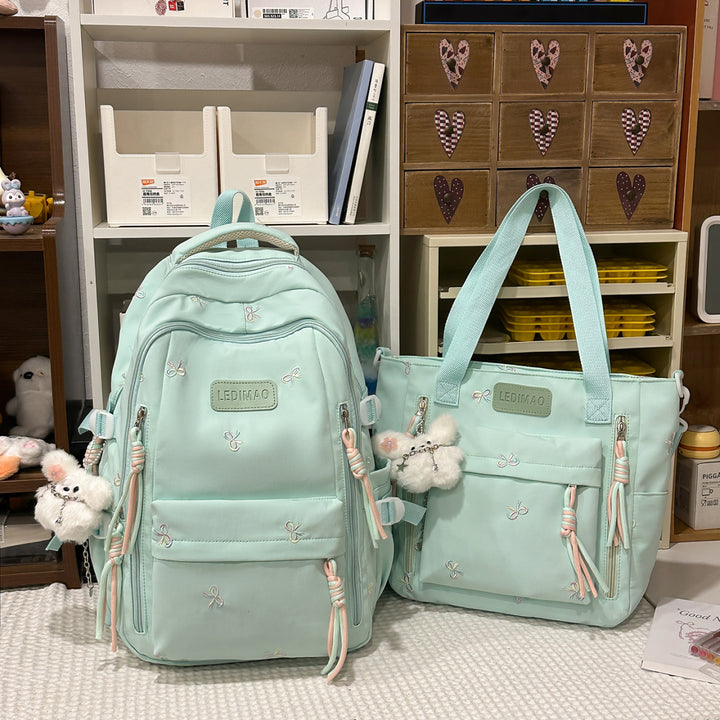 Versatile Embroidered Backpack Set