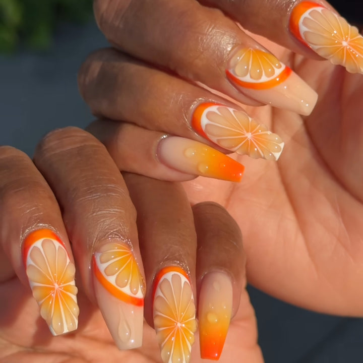 Artful Nail Extensions in Fruit Design Bowlift