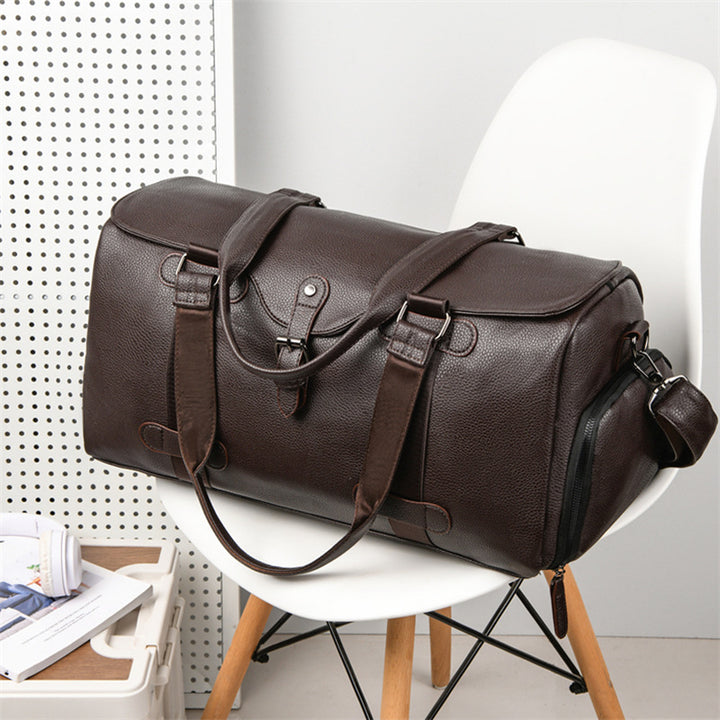 Premium Leather Weekender Duffel Bag Bowlift