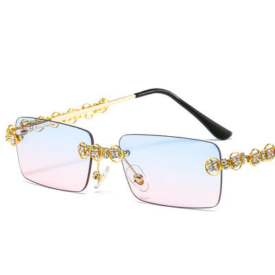 Women's designer sunglasses with sparkling frame and rectangular lenses Bowlift