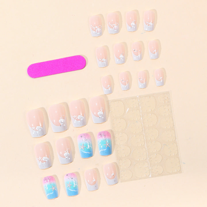 Ocean-Inspired Gel Nail Art Extensions Bowlift