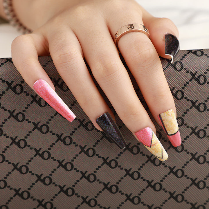 Artificial nails with star and moon design Bowlift