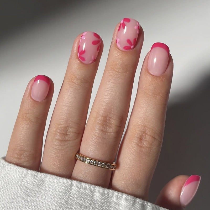Artful Nail Extensions with Blooming Design Bowlift