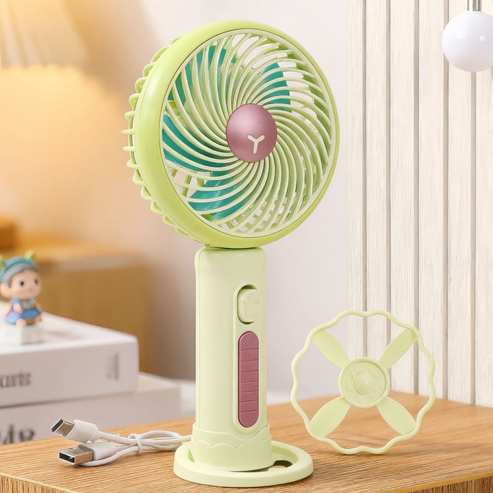 Ladies Portable Mini Handheld Fan with Flexible Tilt Adjustment Bowlift