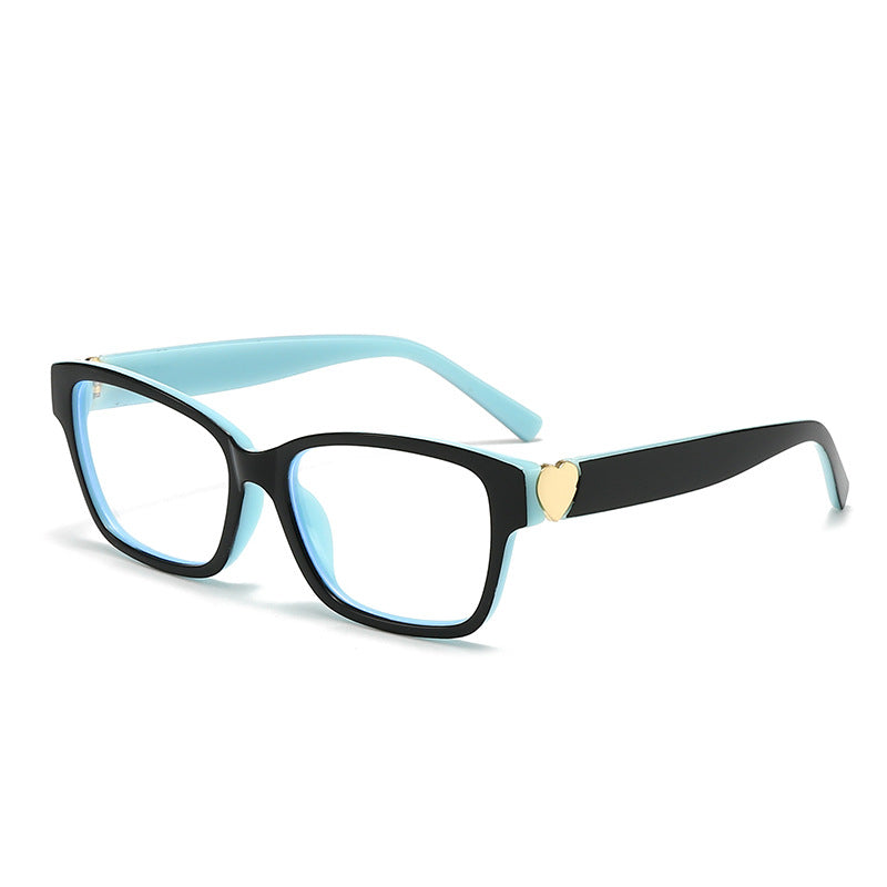 Women's fashionable square sunglasses with heart accents Bowlift