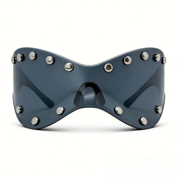 Women's futuristic designer sunglasses with decorative metal elements Bowlift