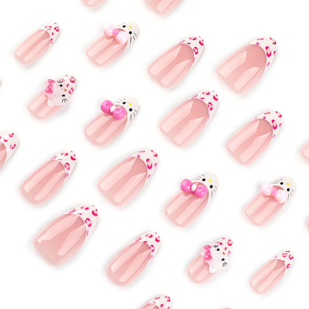 Artful Nail Extensions with Cute Motif Accents Bowlift