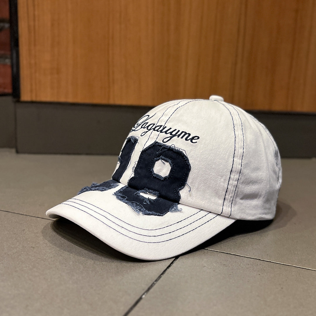 Men's Distressed Embroidered Baseball Cap Bowlift