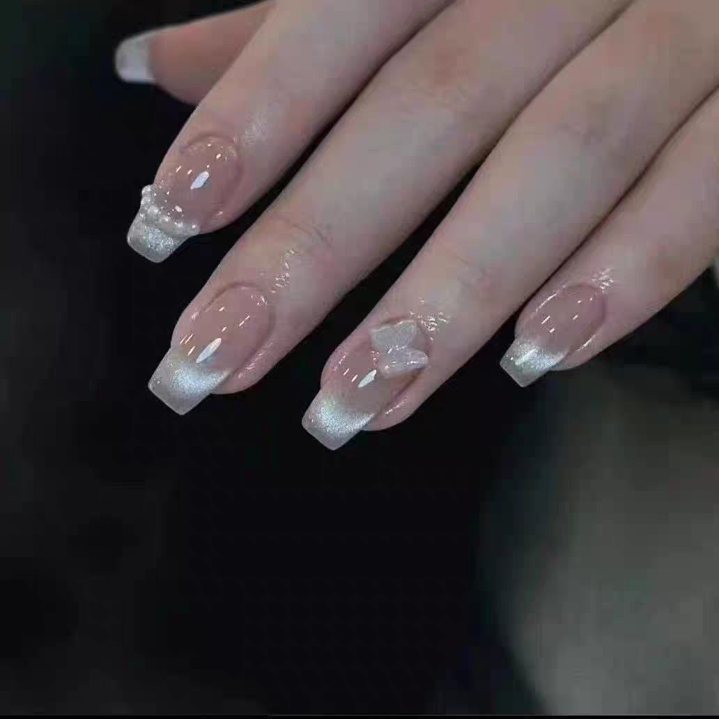 Artistic Character-Embossed Press-On Nail Set Bowlift