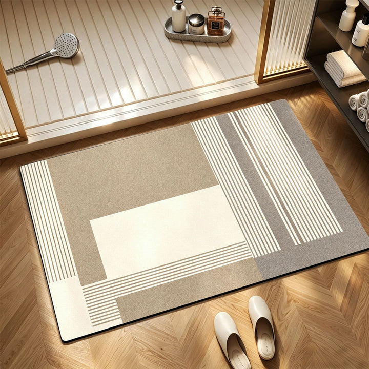 Textured Abstract Design Bath Mat Bowlift