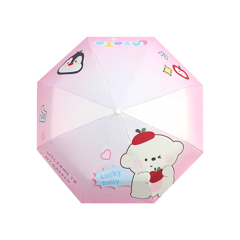 Women's Folding Umbrella with Playful Design Bowlift