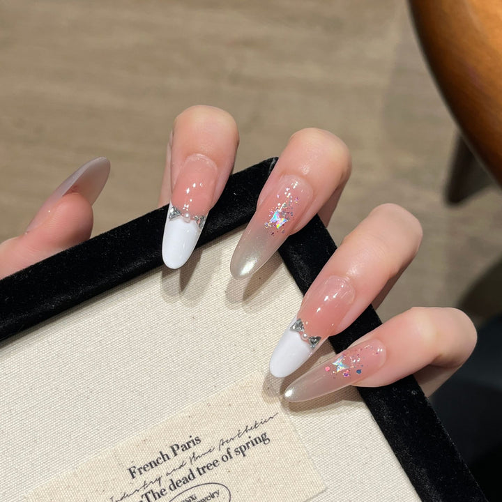 Artistic Press-On Nail Set Bowlift