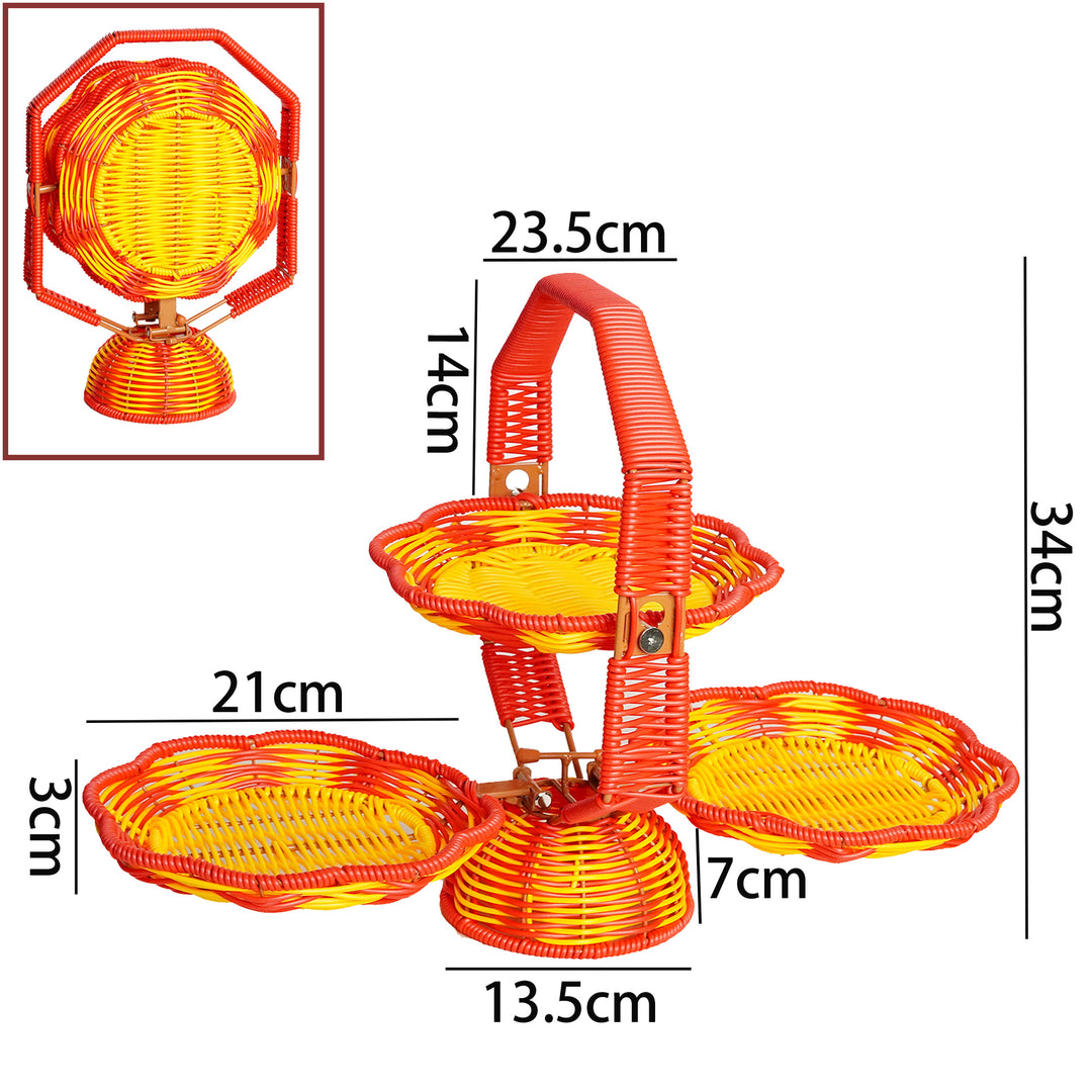 Multi-Layered Woven Serving Basket Bowlift