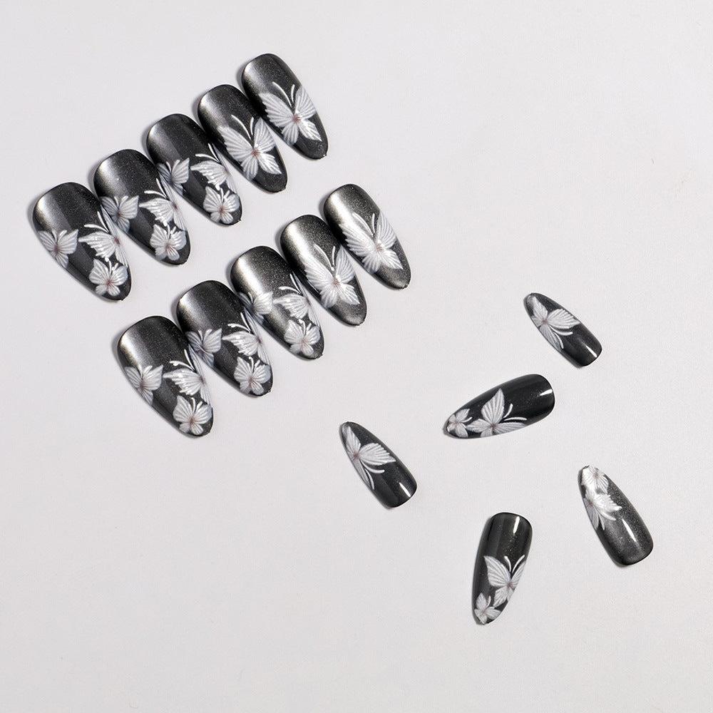 Floral Accent Press-On Nails Set Bowlift