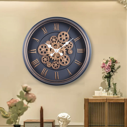 Wall clock with modern mechanical design Bowlift