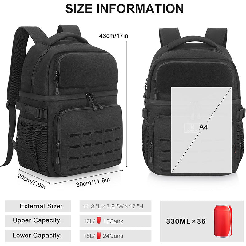 Multifunctional Tactical Backpack with Modular Compartments Bowlift