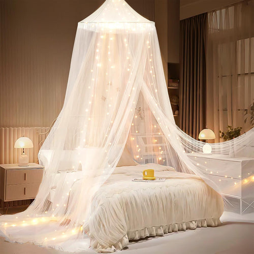 Enchanting Canopy Bed Tent with LED Lights Bowlift