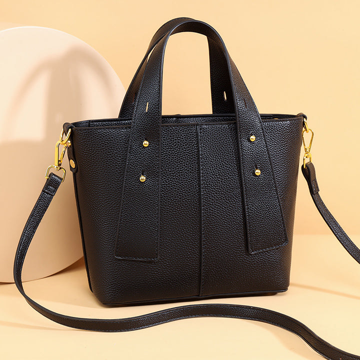 Textured Vegan Leather Multi-Pocket Tote Bowlift