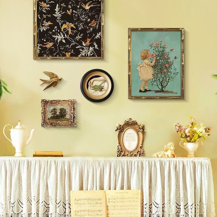 Framed Bird and Flower Art Print