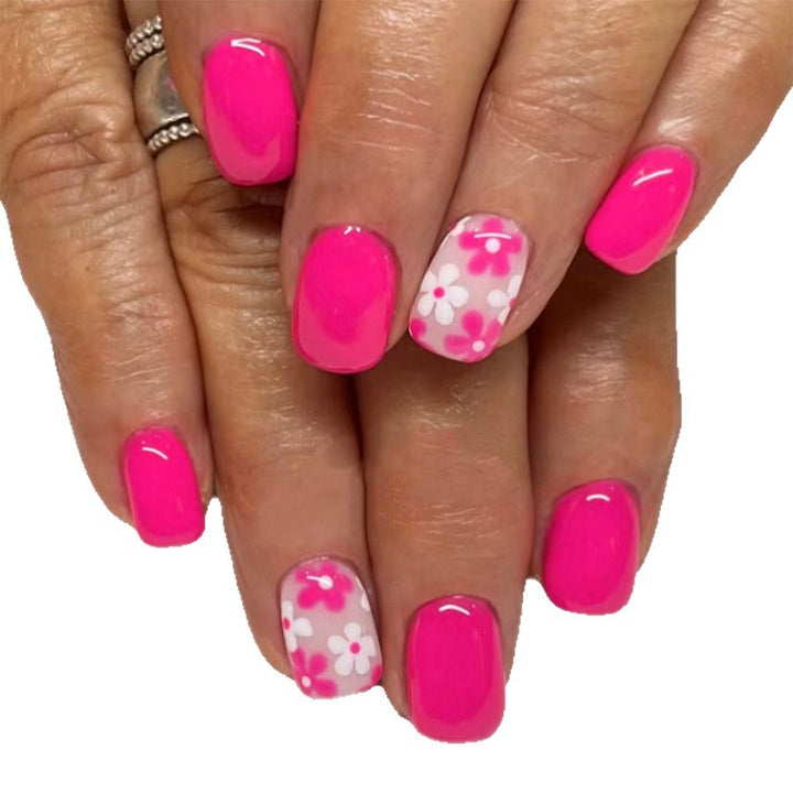 Artificial nails in playful flower pattern Bowlift