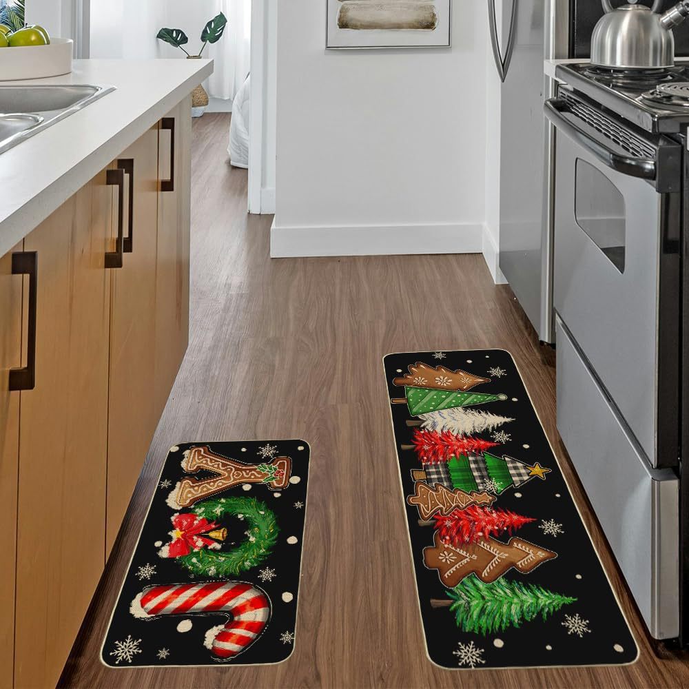 Playful Holiday-Themed Kitchen Mat