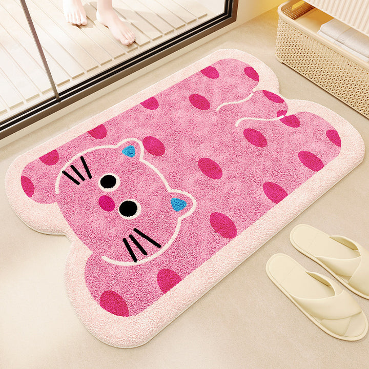 Cute Cartoon Cat Shaped Bath Mat