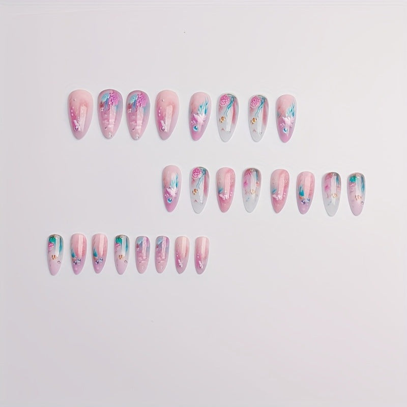 Artificial Nails in Maritime Coral Design Bowlift