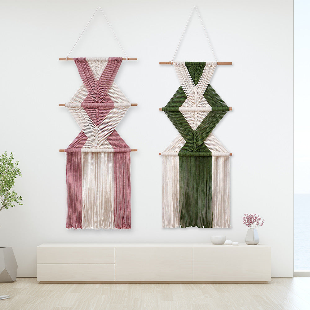 Macramé Wall Decor with Geometric Pattern Bowlift