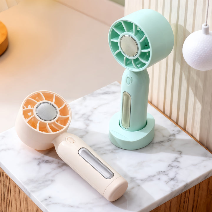 Ladies portable handheld fan with USB charging port and ergonomic design Bowlift