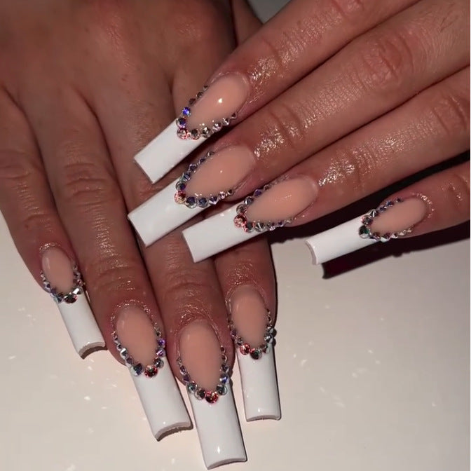 Luxurious Rhinestone Embellished Long Stiletto Press-On Nails Bowlift