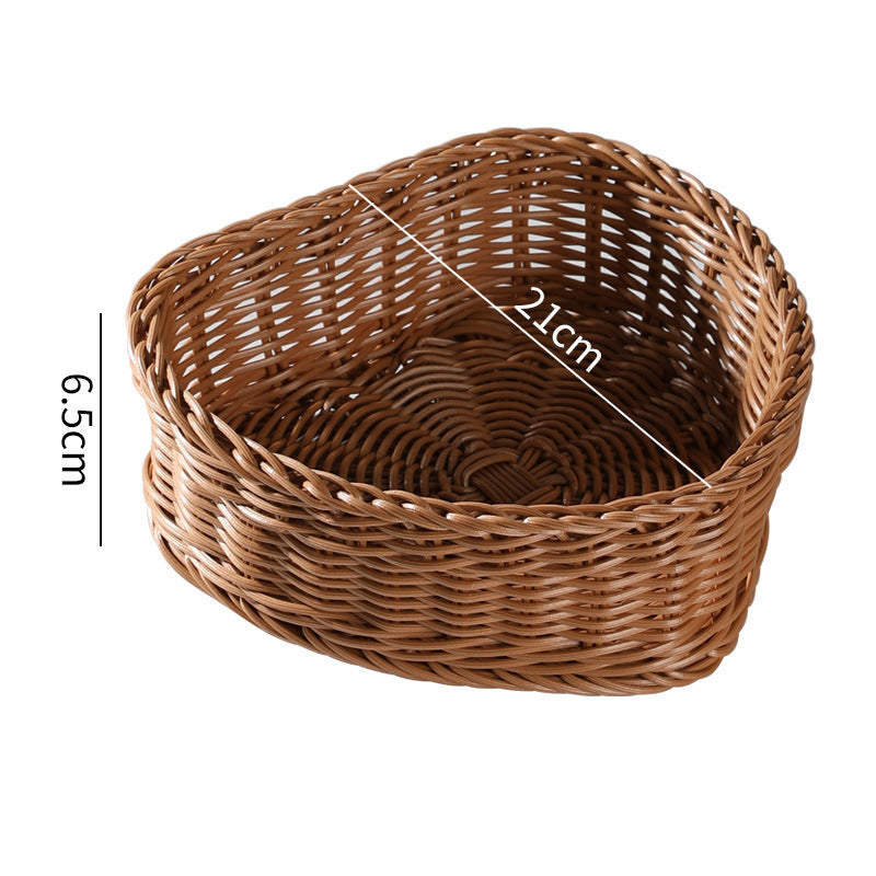 Heart-Shaped Woven Storage Basket Bowlift