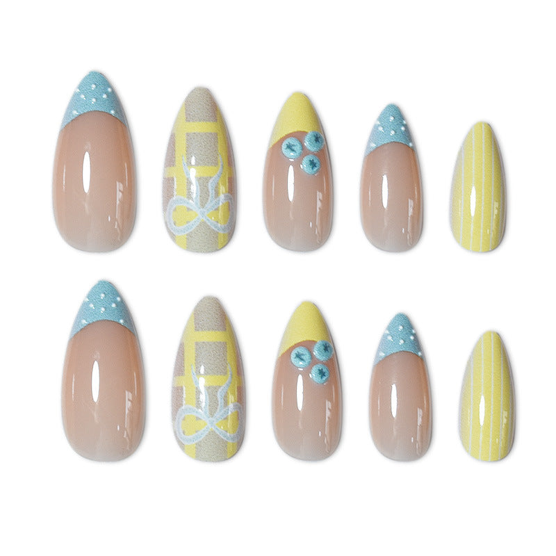 Designer Press-On Nail Art Set with Unique Patterns Bowlift