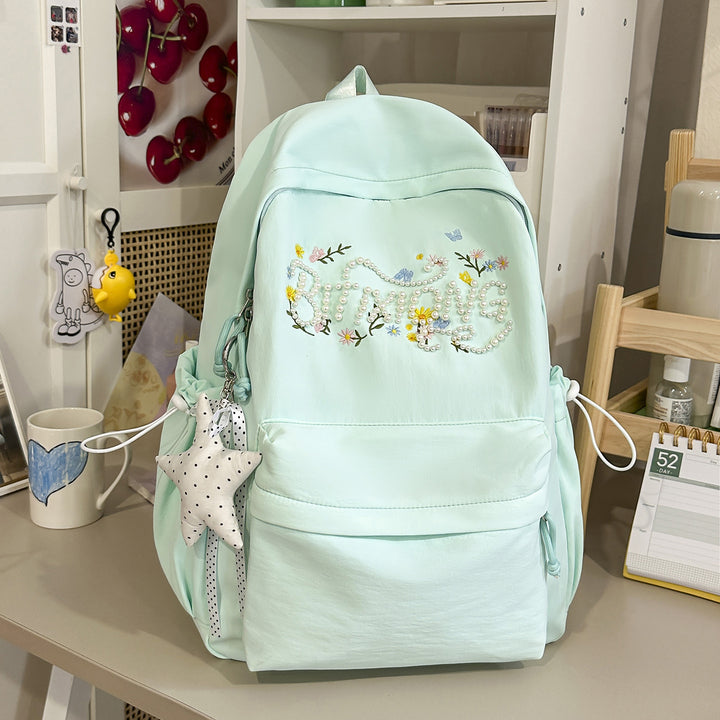 Embroidered Floral Design Backpack