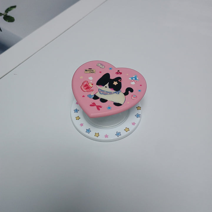 Heart-Shaped Character Phone Grip Bowlift