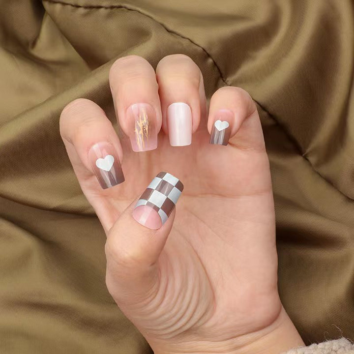 Artistic Heart Design Nail Extensions Bowlift