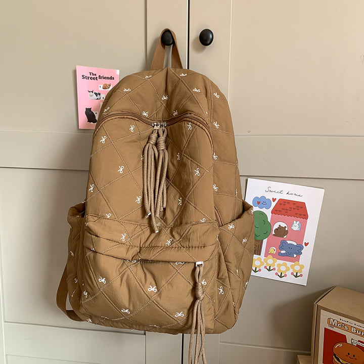 Quilted Playful Design Backpack Bowlift